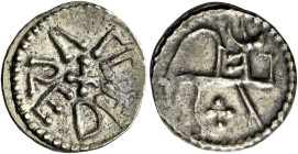 Kings of Northumbria

Alchred, 765-774. AR Sceat. ΛLCH to right, RED (inverted) to left around cross, rev. beast right, cross below. 1.13 g. SL 71-1...