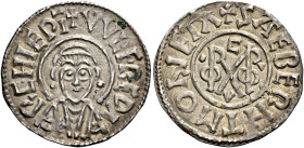 Archbishops of Canterbury

Wulfred, 805-832. AR Penny, Group III (c.810-822/3), Canterbury, Saeberht. Tonsured bust facing, bust to edge of coin, +V...