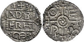 Kings of Mercia

Eadberht, Bishop of London, died 787/789. AR Penny, With Offa of Mercia, non portrait type, London. ADBERHT EP on three lines, rev....