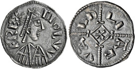 Kings of Mercia

Ceolwulf II, 874-c.880. AR Penny, Cross and lozenge type, Liafwald. Diademed bust of London style right, CIOLVVF REX, rev. LIAFVALD...