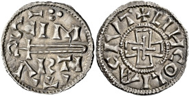 The Southern Danelaw

St. Martin of Lincoln Coinage, c.920. AR Penny. SCI MARTI in two lines divided by sword, rev. cross on voided cross, LINCOLIA ...