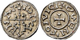 Viking Northumbria

Cnut?, c.895-902. AR Penny, ‘Quentovic’. Small cross with each limb prolonged, pellet in each angle, ICRTIENAI, rev. small cross...