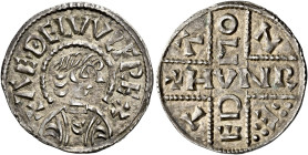 Kings of Wessex

Aethelwulf, 839-858. AR Penny, Portrait / inscribed cross type (Phase IV, c.854-858), Canterbury, Hunred. Diademed bust right, +ΛEÐ...