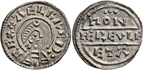 Kings of Wessex

Alfred the Great, 871-899. AR Penny, First coinage (c.871-875), Lunettes type, Herewulf. Diademed bust right, +AELBRED REX, rev. HE...