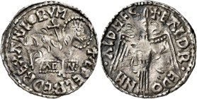 Late Anglo-Saxon

Aethelred II, 978-1016. AR Penny, Agnus Dei type (Autumn 1009), Malmesbury, Ealdred. The Lamb of God with halo, cross behind, pane...