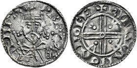 Late Anglo-Saxon

Edward the Confessor, 1042-1066. AR Penny, Transitional pyramids type (c.1065), Dover, Winstan. Rev. +PINSTΛN ON DOFEI. 0.97 g. Fr...