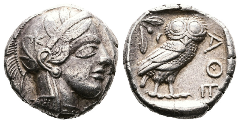 Attika. Athens, circa 470-454 BC. Silver Tetradrachm (23.8 mm, 17.23 g.). Helmet...