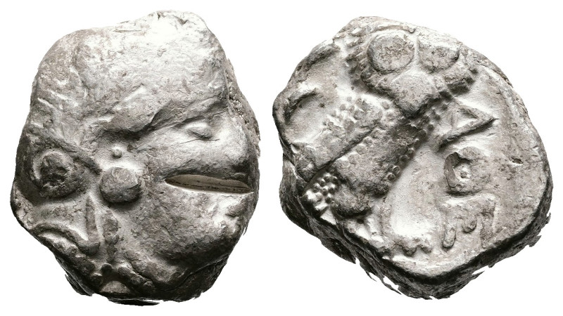 Attika. Athens, circa 454-404 BC. Silver Tetradrachm (19 mm, 17.15 g.). Helmeted...