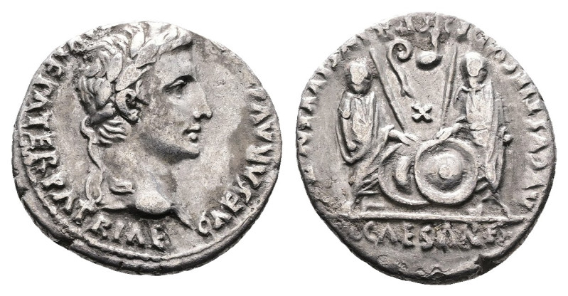 Augustus, 27 BC – 14 AD. AR Denarius (18.1 mm, 3.37 g.). Lugdunum mint, struck 2...