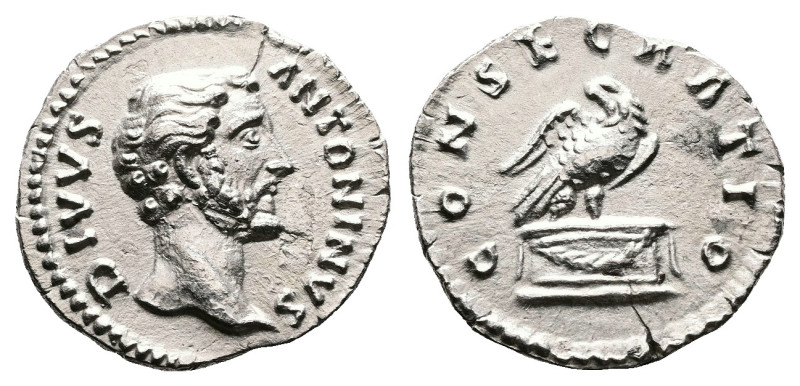 Divus Antoninus Pius, died AD 161. AR Denarius (18.9 mm, 2.85 g.). Rome mint, st...