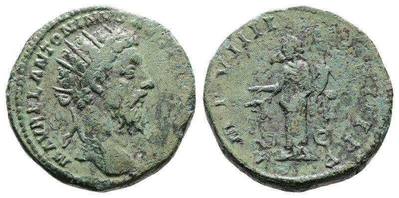 Marcus Aurelius, AD 161 – 180. AR Dupondius (25.4 mm, 13.29 g.). Rome mint, AD 1...