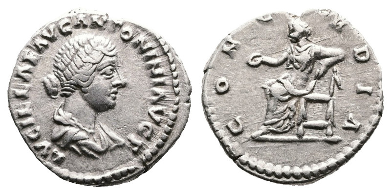 Lucilla Augusta, AD 163-182. AR Denarius (18.7 mm, 3.28 g.). Rome mint, struck u...