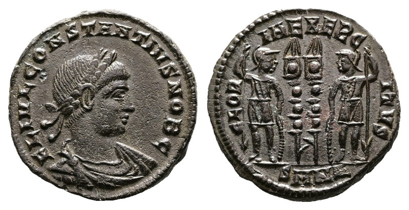 Constantius II, AD 330-335. Bronze Follis.(17 mm, 2.66 g.). Nicomedia. FL IVL CO...