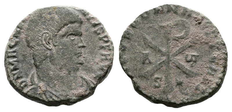 Magnentius, AD 350-353. Bronze Follis (20 mm, 6.12 g.). Lyons. DN MAGNENTIVS PF ...