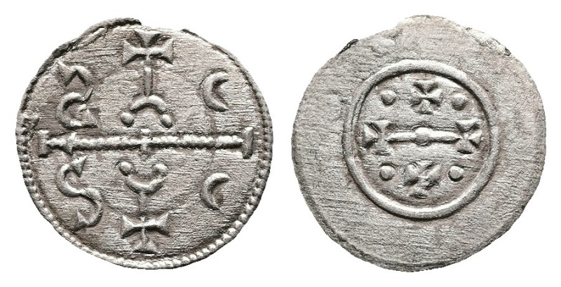 Stephen III, 1162-1172. Silver Denar. (12 mm. 0.20 g.). EK: 14/6 C.I.:- H.: 115 ...