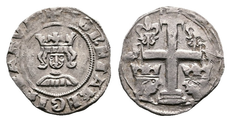 Charles Robert, 1301-1342. Silver Denar (13 mm, 0.67 g.). EK: 24/41/1 C.II.: 51 ...