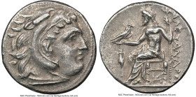 MACEDONIAN KINGDOM. Alexander III the Great (336-323 BC). AR drachm (18mm, 4.16 gm, 10h). NGC AU 5/5 - 2/5, die shift. Posthumous issue, Lampsacus, ca...