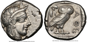 ATTICA. Athens. Ca. 440-404 BC. AR tetradrachm (23mm, 17.15 gm, 8h). NGC Choice XF 5/5 - 3/5, brushed. Mid-mass coinage issue. Head of Athena right, w...
