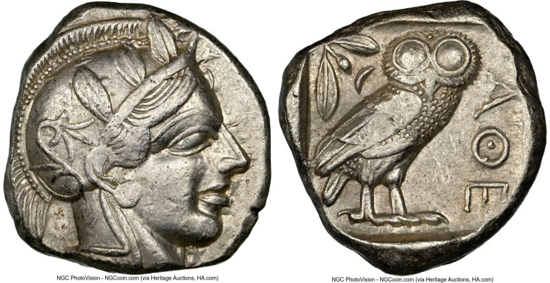 ATTICA. Athens. Ca. 440-404 BC. AR tetradrachm (24mm, 17.18 gm, 6h). NGC XF 4/5 ...