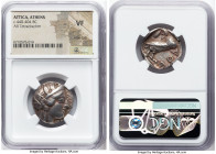 ATTICA. Athens. Ca. 440-404 BC. AR tetradrachm (24mm, 8h). NGC VF, edge cuts. Mid-mass coinage issue. Head of Athena right, wearing earring, necklace,...