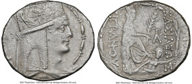 ARMENIAN KINGDOM. Tigranes II the Great (95-56 BC). AR tetradrachm (27mm, 15.28 gm, 1h). NGC XF 3/5 - 2/5. Tigranocerta, ca. 83-70 BC. Diademed and dr...