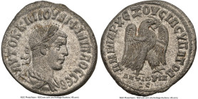 SYRIA. Antioch. Philip II (AD 247-249). BI tetradrachm (26mm, 10.83 gm, 7h). NGC MS 5/5 - 4/5. AD 249. AYTOK K M IOYΛI ΦIΛIΠΠOC CЄB, laureate, draped,...
