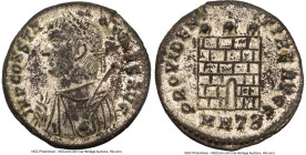 Constantine I the Great (AD 307-337). AE3 or BI nummus (18mm, 3.05 gm, 11h). NGC MS 5/5 - 3/5, Silvering. Heraclea, 2nd officina, ca. AD 317. IMP CONS...