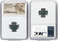 Constantine I the Great (AD 307-337). AE4 or BI nummus (16mm, 7h). NGC MS, scratch. Siscia, 5th officina. CONSTANTI-NVS MAX AVG, rosette diademed, dra...