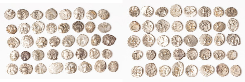 ANCIENT LOTS. Celtic. Gaul. Ca. mid 1st century BC. Lot of forty (40) AR quinari...