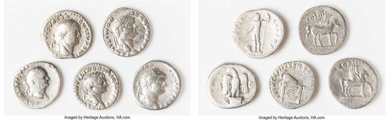 ANCIENT LOTS. Roman Imperial. Lot of five (5) AR denarii. VG-Fine. Includes: Fiv...