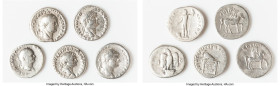 ANCIENT LOTS. Roman Imperial. Lot of five (5) AR denarii. VG-Fine. Includes: Five Roman Imperial AR denarii, various emperors and types. SOLD AS IS, N...