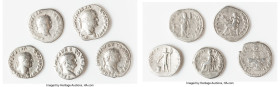 ANCIENT LOTS. Roman Imperial. Lot of five (5) AR denarii. VG-Fine. Includes: Five Roman Imperial AR denarii, various emperors and types. SOLD AS IS, N...