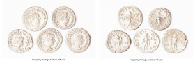 ANCIENT LOTS. Roman Imperial. Lot of five (5) AR antoniniani. Fine-VF. Includes: Five Roman Imperial AR antoniniani, various emperors and types. SOLD ...
