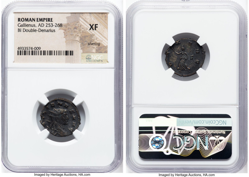 ANCIENT LOTS. Roman Imperial. Lot of two (2) BI antoniniani. NGC XF, Silvering. ...