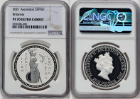British Dependency. Elizabeth II silver Proof "Britannia" 5 Pounds 2021 PR70 Ultra Cameo, Commonwealth mint, KM-Unl. Mintage: 500. HID09801242017 © 20...