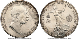 Franz Joseph I 5 Corona 1908 MS63 NGC, Vienna mint, KM2809. 60th Anniversary of his Reign. HID09801242017 © 2024 Heritage Auctions | All Rights Reserv...