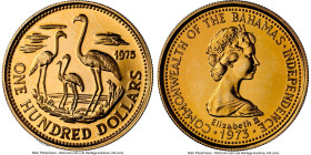 Elizabeth II gold "Independence Day - Flamingos" 100 Dollars 1975/1973 MS66 NGC, KM73. HID09801242017 © 2024 Heritage Auctions | All Rights Reserved w...