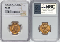 George V gold Sovereign 1918-C MS62 NGC, Ottawa mint, KM20, S-3997. HID09801242017 © 2024 Heritage Auctions | All Rights Reserved www.HA.com/TexasAuct...