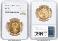 Republic gold 100 Pesos 1926-So MS63 NGC, Santiago mint, KM170, Fr-54. One year type.. HID09801242017 © 2024 Heritage Auctions | All Rights Reserved w...
