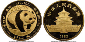 People's Republic gold "Panda" 50 Yuan (1/2 oz) 1983 MS68 NGC, Shanghai mint, KM71. Panda Bullion series. HID09801242017 © 2024 Heritage Auctions | Al...