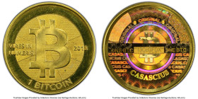 Casascius brass Unloaded (Redeemed) 1 Bitcoin (BTC) 2013 MS67 PCGS, Ahonen-pg 94. Total Issued: 8,352. Series 2. Type PF2. 28.5mm. Firstbits 13CcGFDX....