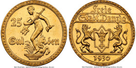 Free City gold 25 Gulden 1930 MS63+ NGC, Berlin mint, KM150, Fr-44. Mintage: 4,000. HID09801242017 © 2024 Heritage Auctions | All Rights Reserved www....