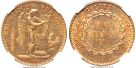 Republic gold 100 Francs 1904-A AU Details (Reverse Rim Filed) NGC, Paris mint, KM832, F-552.17, Fr-590. HID09801242017 © 2024 Heritage Auctions | All...