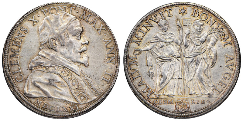 CLEMENTE X, Emilio Altieri (1670-1676) - Piastra 1671, an. II, Roma.
Argento, 3...