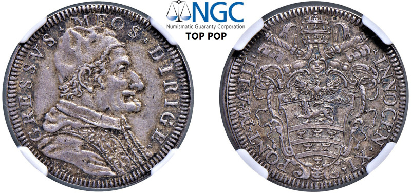 INNOCENZO XI, Benedetto Odescalchi (1676-1689) - Giulio, an. III, Roma.
Argento...