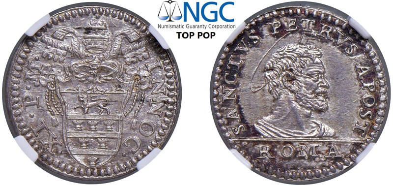 INNOCENZO XI, Benedetto Odescalchi (1676-1689) - Grosso, s.d., Roma.
Argento, 1...