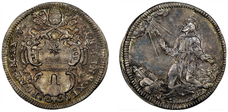 CLEMENTE XI, Giovanni Francesco Albani (1700-1721) - Giulio, an. V, Roma.
Argen...