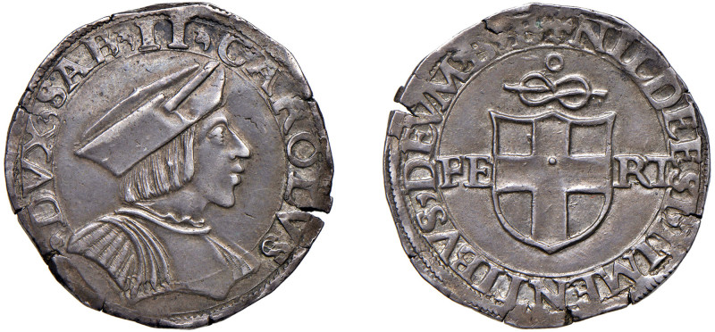 CARLO II (1504-1553) - Testone, II tipo, s.d., Bourg.
Argento, 9,50 gr. - Diam....