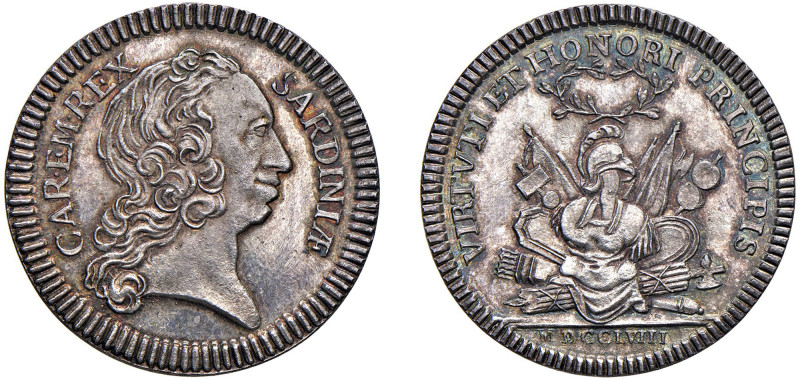 CARLO EMANUELE III, secondo periodo (1755-1773) - Gettone in argento, 1758, Tori...