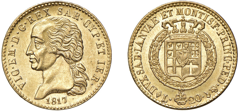 VITTORIO EMANUELE I (1802-1821) - 20 lire 1817, I tipo, Torino.
Oro, 6,45 gr. -...